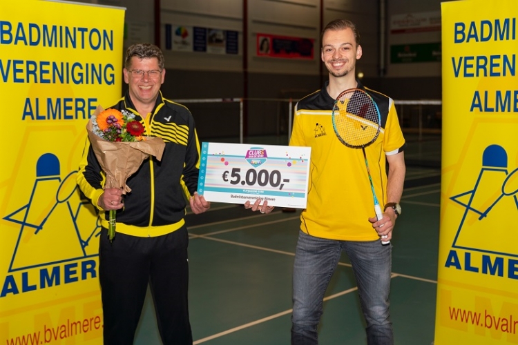 VriendenLoterij steunt Badmintonvereniging Almere met 5000 euro